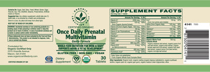 Certified Organic Once Daily Prenatal Multi (30 Tab)