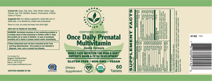 Certified Organic Once Daily Prenatal Multi (60 Tab)