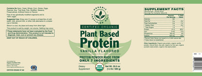 Certified Organic Plant Based Protein - Vanilla
