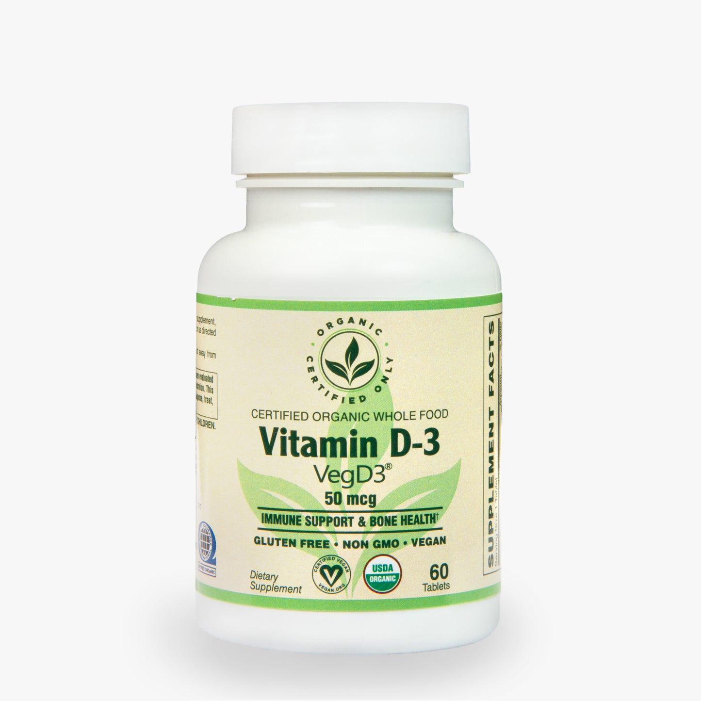 Certified Organic Whole Food Vit D-3, 50mcg (2,000 IU)