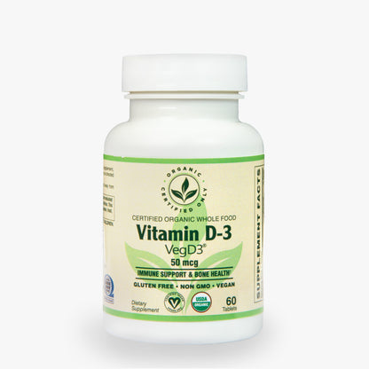 Certified Organic Whole Food Vit D-3, 50mcg (2,000 IU)