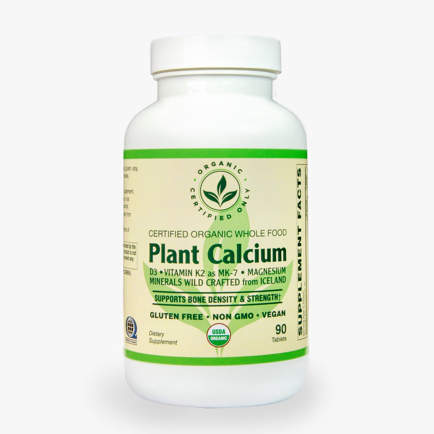 Certified Organic Whole Food Plant Calcium (90 Tab)