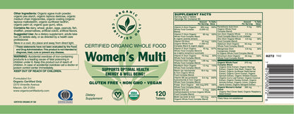 Certified Organic Whole Food Womens Multi (120 Tab)