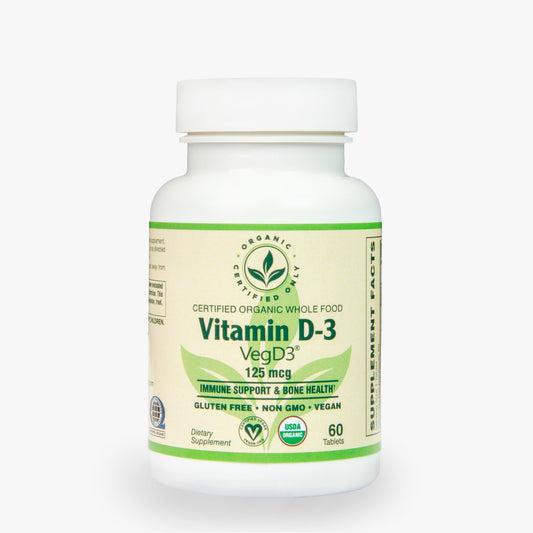 Certified Organic Whole Food Vit D-3, 125mcg (5,000 IU)