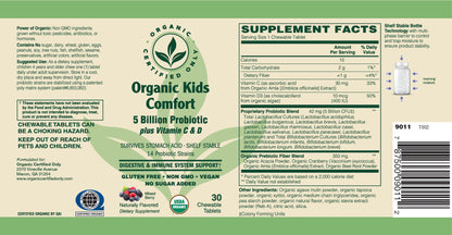 Certified Organic Kids Comfort 5 Billion Probiotic - Chewable Berry